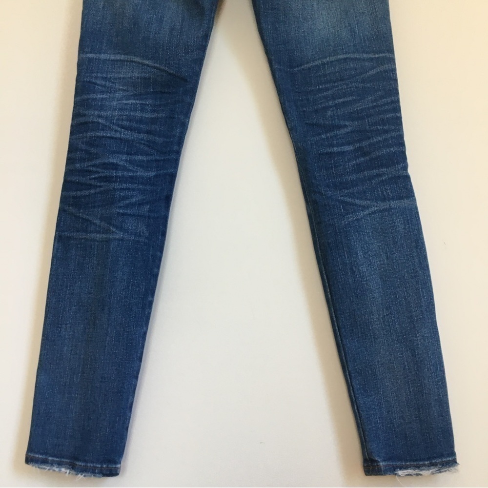 Madewell 9" High Riser Rip and Repair Medium indigo wash Skinny Jeans - Picture 7 of 15